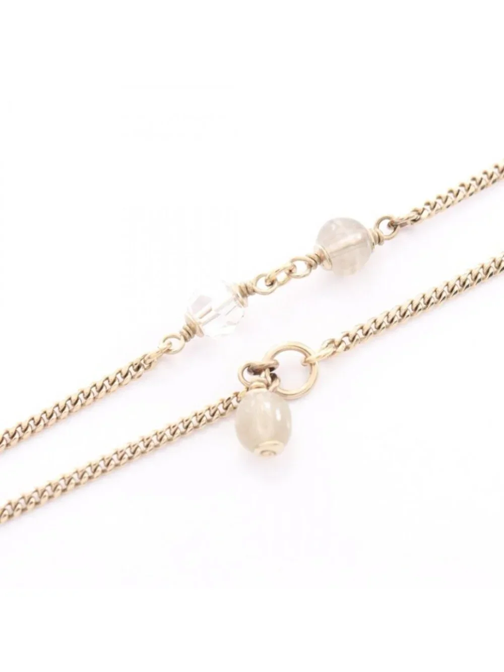 Chanel Necklace CC Logo Silver Pearl
